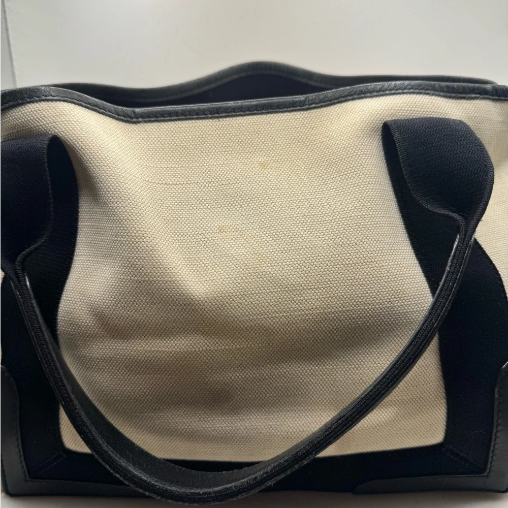 Balenciaga Paris Black and Cream Small Tote Authentic